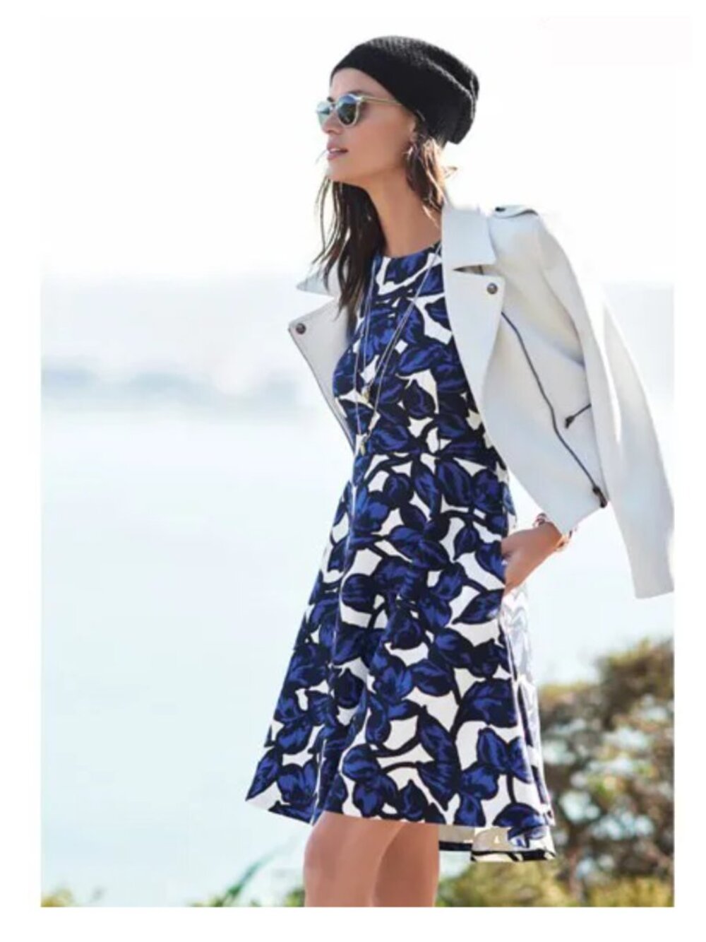 Banana Republic | Blue Floral Fit & Flare Dress Size 4